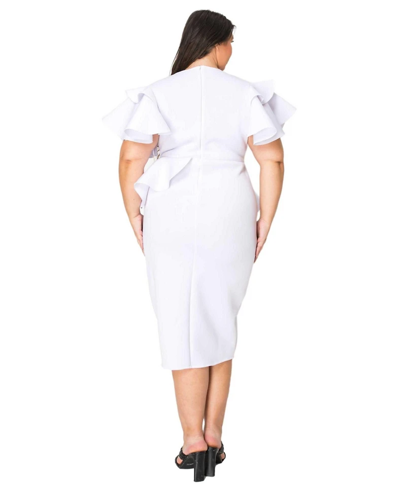 L I V D Plus Kira Neoprene Peplum Dress