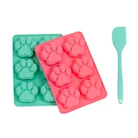 Country Living 3-Piece Silicone Baking Kit – Includes 2 Baking Trays (6-Cavity Paw Print Mold) & Spatula – for Dog Treats