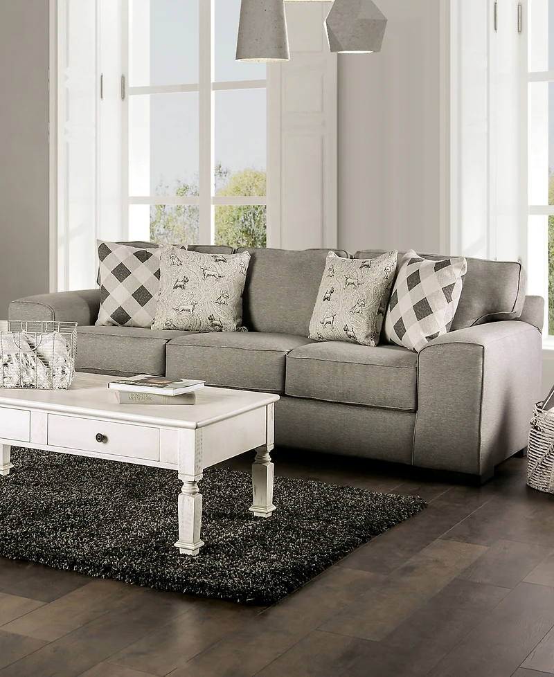 Furniture of America 101" Bullard Square Arm Sofa