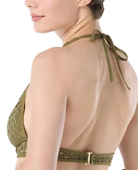 Carmen Marc Valvo Women's Crochet Bikini Top