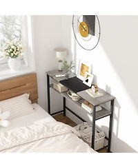 gaomon Console Table, Color Block Entryway Table with Storage, 39.3”Narrow Sofa Table with Adjustable Shelf