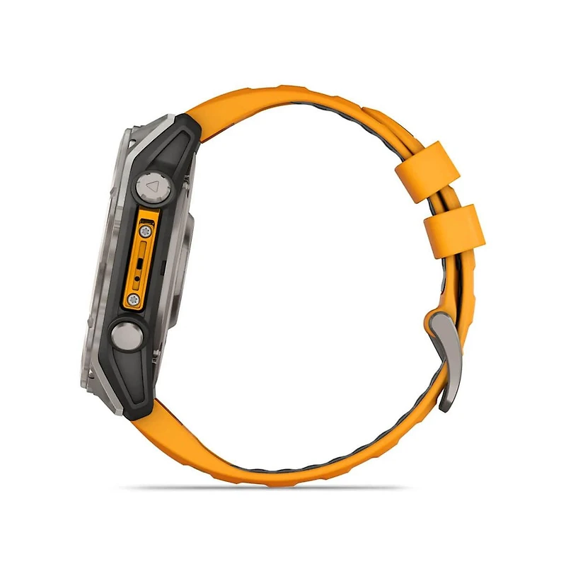 fenix 8 51mm, Amoled, Outdoor & Fitness Gps Smartwatch, Saphire, Bare Graphite Titanium, Spark Orange/Graphite Band, Na