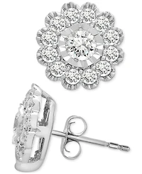 Diamond Halo Stud Earrings (1/2 ct. t.w.) in 14k White Gold, Created for Macy's