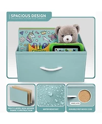 Sorbus Nightstand with 3 Drawers - Steel Frame, Wood Top & Easy Pull Fabric Bins Perfect for Home, Bedroom