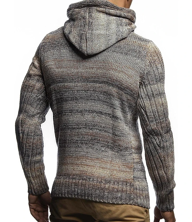 Leif Nelson Men s Knitted Pullover | Long-sleeved slim fit hoodie Basic winter hoodie-sweater for