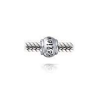 Bling Jewelry Hope Believe Survivor Message Charm Bead Sterling Silver Bracelet