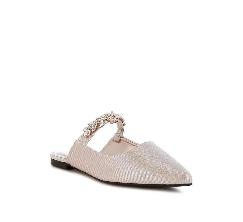 Magnum Diamante Strap Glitter Mules