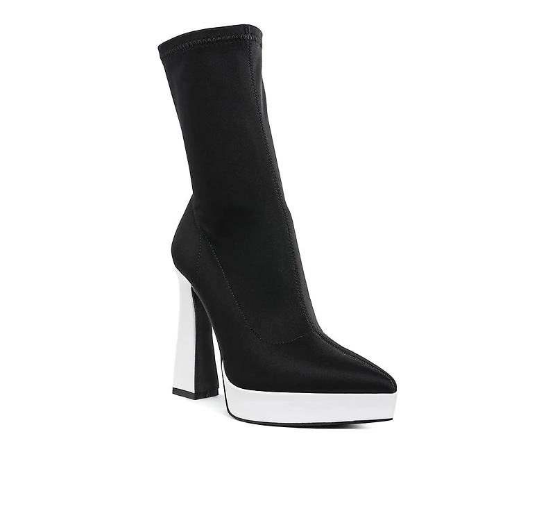 Rabha Contrasting Platform Detail Sock Boots