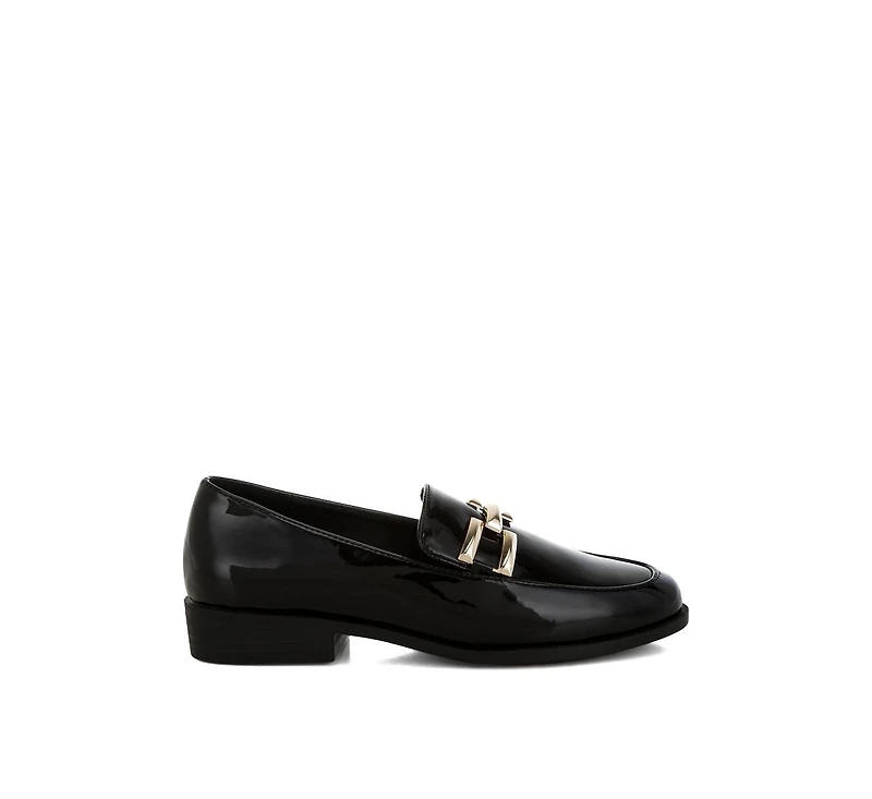 Revanta Patent Faux Leather Loafers