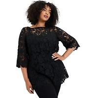 June + Vie Women's Allover Lace Top