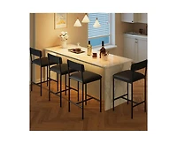 Bar Stools Set of 4, Kitchen with Footrest, 25.5 Inches Upholstered Chairs Back, 4 Counter Height Barstools for Bar, Islan
