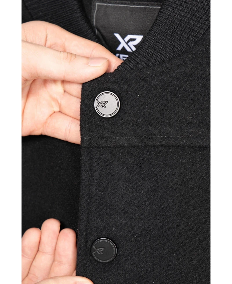 Xray Boy's Wool Varsity Bomber Jacket With Grainy Pu Sleeves