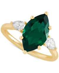 Grown With Love Lab Ruby (3-1/3 ct. t.w.) & Diamond (1/2 Marquise Ring 14k Gold (Also Emerald Sa