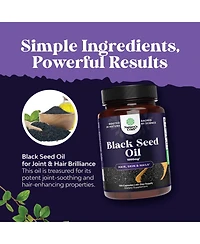 Nature's Craft Cold Pressed Black Seed Oil Capsules, Nigella Sativa Black Cumin Seed Oil Capsule for Immune Support Joint Health and Digestion, Nature