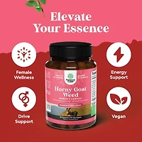 Goat Weed for Women Capsules, Female Support Blend, Ashwagandha Panax Ginseng & Maca Root, Increase Drive Energy & Mood, Nature's Craft, 90ct