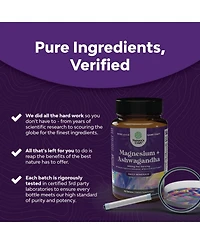 Nature's Craft Magnesium + Ashwagandha Tablets, Calming Magnesium Supplement for Mood Sleep and Relaxation, Nature's Craft, 90ct