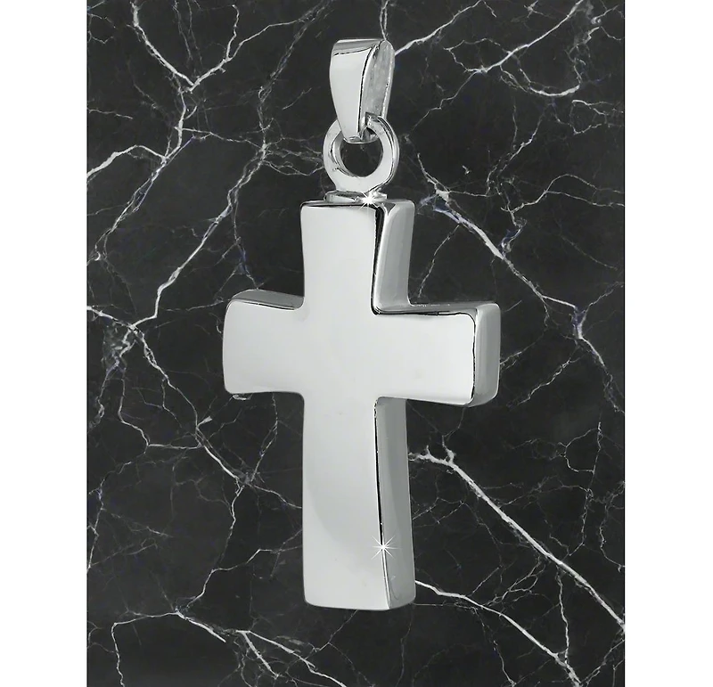 Sterling Silver Cross Cremation 1 1/2 inch Pendant with 18 inch Necklace