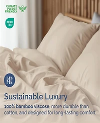 Rayon from Bamboo 4 Piece Deep Pocket Cooling Sheet Set - Queen Light Grey