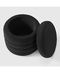 WestinTrends Mid-Century Modern Faux Sherpa Round Storage Ottoman