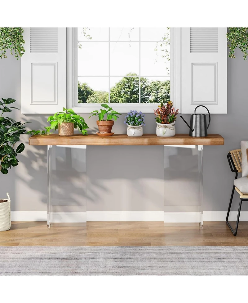Tribesigns 47-Inch Console Table with Acrylic Legs, Narrow Sofa Table for Entryway, Modern Hallway Foyer Accent Table for Living Room, Easy Assembly