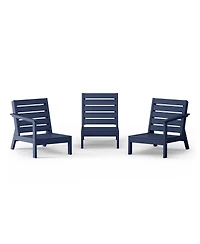 WestinTrends Outdoor Patio 3-Piece Hdpe Deep Seating Sectional Sofa