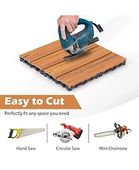 Costway Pcs Interlocking Deck Tiles Anti-slip Floor Tiles for Poolside All Weather