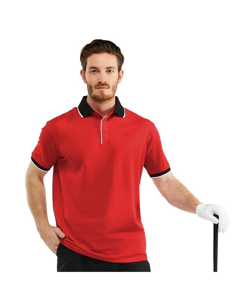Men's Classic-Fit Cotton-Blend Pique Polo Shirt with Contrast Collar