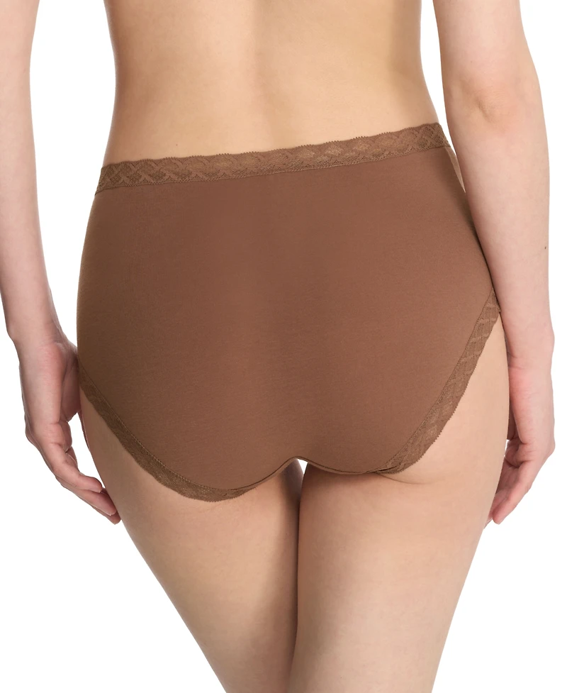 Natori Bliss Lace-Trim High Rise Cotton Brief Underwear 755058