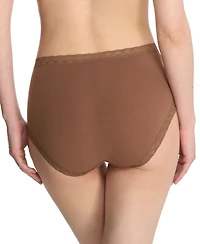 Natori Bliss Lace-Trim High Rise Cotton Brief Underwear 755058