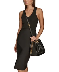 Donna Karan New York Plainview Chain Drawstring Crossbody Bag