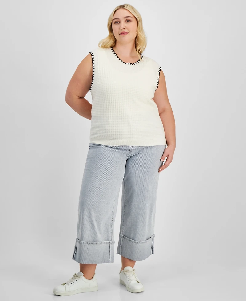 And Now This Trendy Plus Whip-Stitch Sweater Vest, Exclusively at Macy's