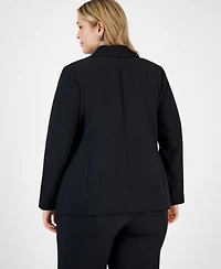 Tahari Asl Plus Long-Sleeve One-Button Blazer