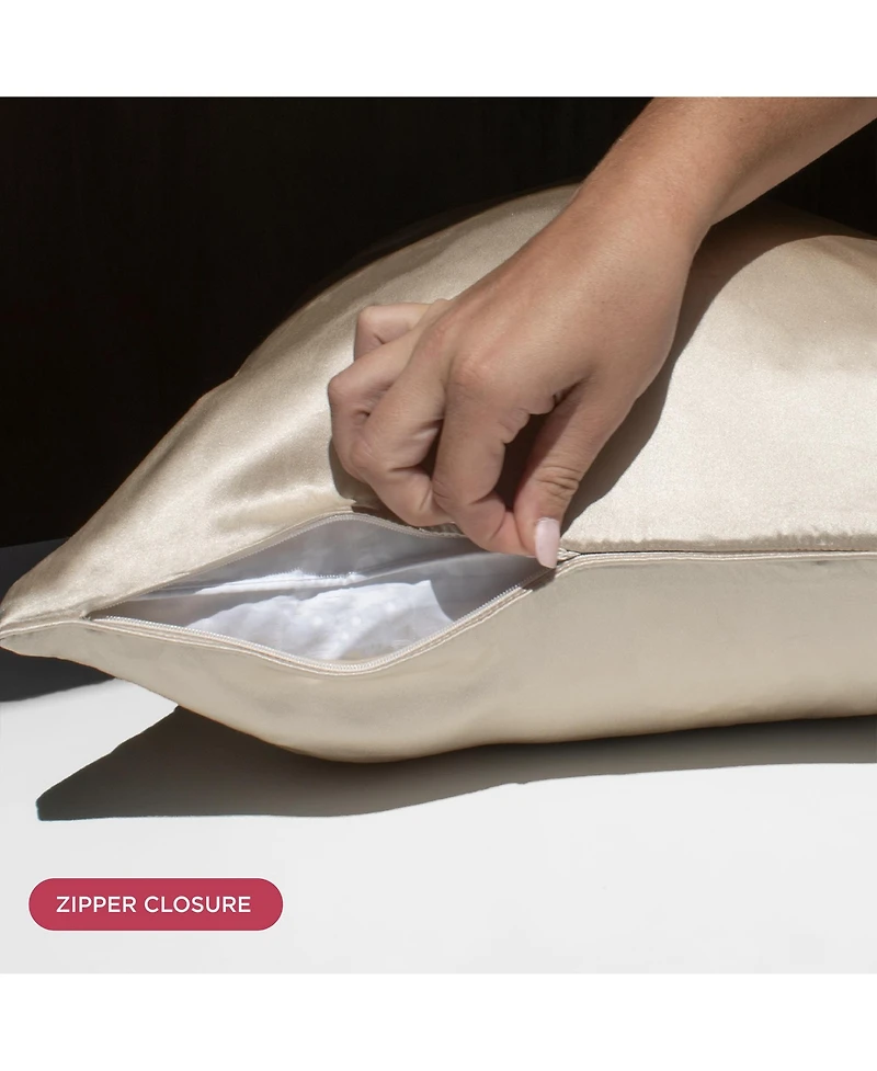 22 Momme 100% Mulberry Silk Pillowcase, Zipper