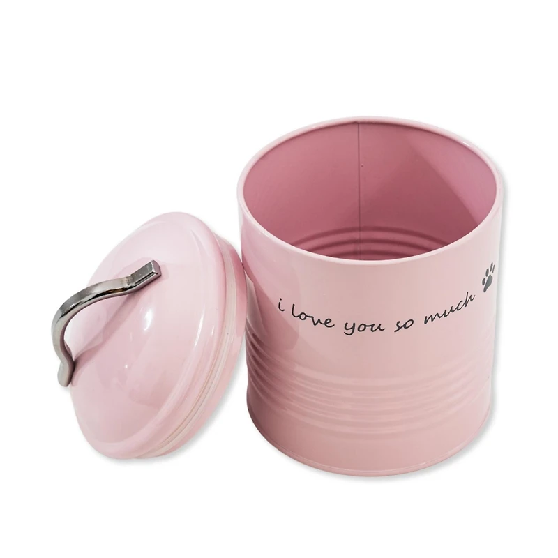 "I Love You So Much" Dog Treat Canister Gift Set – Airtight & Stylish Storage, Durable, Non-Toxic Material (Pink and Blue)