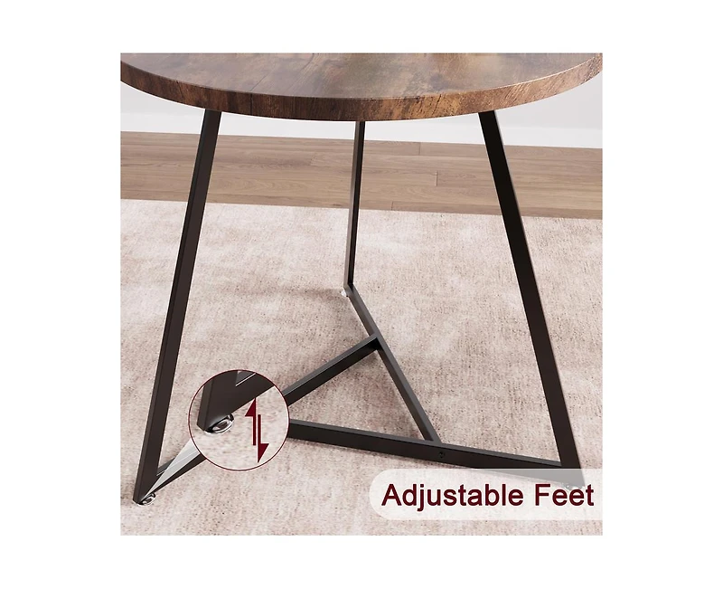 Round Dining Table Set for 2,Kitchen Chairs of 2, Small Room with 2 Upholstered Chairs, Dinette Place,Apartment,