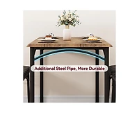 gaomon Dining Table Set for 4, Kitchen with 4 Upholstered Chairs, 5 Piece Rectangular Room Set, Small Space, Apartment, Home, K