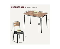 Dining Table for 2, Small and Chairs Set of Square Dinette Dinner Set, 3 Piece Kitchen & Room Sets Space, A