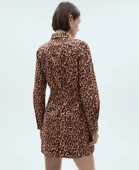 Mango Women's Leopard-Print Shirt Dress