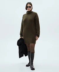 Mango Women's Short Turtleneck Knitted Dress