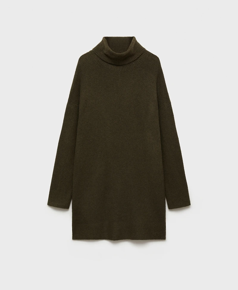 Mango Women's Short Turtleneck Knitted Dress