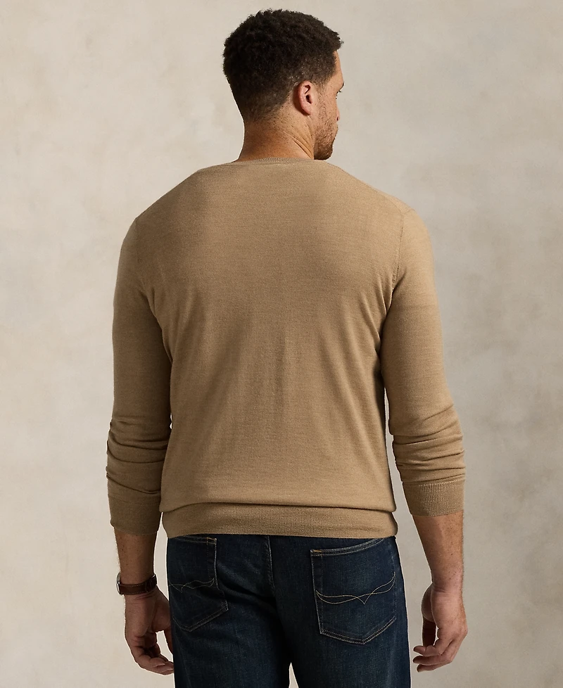 Polo Ralph Lauren Men's Big & Tall Washable Wool V-Neck Sweater