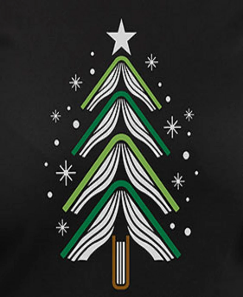 Hybrid Apparel Plus Trendy Christmas Tree Book Graphic Pullover Top