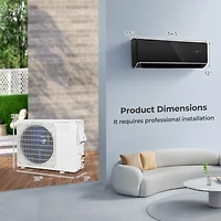 12000 Btu 22 SEER2 208-230V Wifi Enabled Mini Split Air Conditioner and Heater