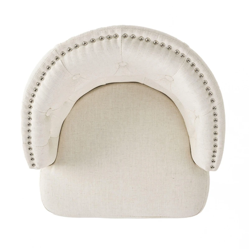 Set of 2 Swivel Bar Stools with Nailhead Trim, 32'' Seat Height for Kitchen Island or Home Bar -The Pop Home