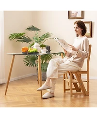 Gouun Multifunctional 3-in-1 Ladder Chair Display Plant Stand for Library Kitchen Office