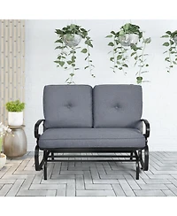 Gouun 2 Seats Outdoor Swing Glider Chair with Comfortable Cushions