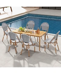 Gouun French Bistro Chair Set of 2 with Galvanized Metal Framex