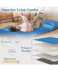 Gouun Foldable Futon Mattress with Washable Cover and Carry Bag for Camping-Twin Size