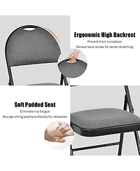 Gouun Set of 6 Folding Fabric Upholstered Metal Chairs