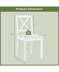 Gouun Wood Dining Chair Set of 2 with Rubber Wood Legs and Curved Backrest